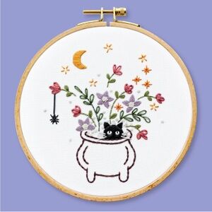 Clever Poppy Purrfect Potion Embroidery Kit NIB